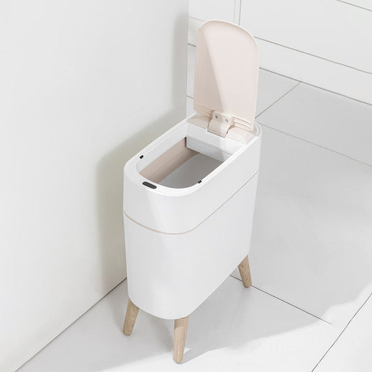 Intelligent Sensing Automatic Lid Opening Plastic Garbage Bin Silent and Slow Descent for Living Room Bedroom Kitchen Use