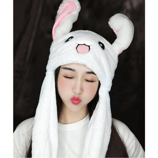 Glowing LED Air Muff Hat with Moving Ears – Plush Rabbit Cap with Airbag Flapping Ears for Kids & Cosplay
