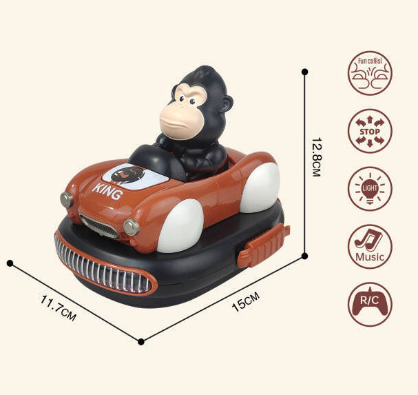 DWI DOWELLIN Remote Control Bumper Car 2-Piece Set, 2 Player PK Game Battle Racing Car with Music & Lights for Kids Gifts