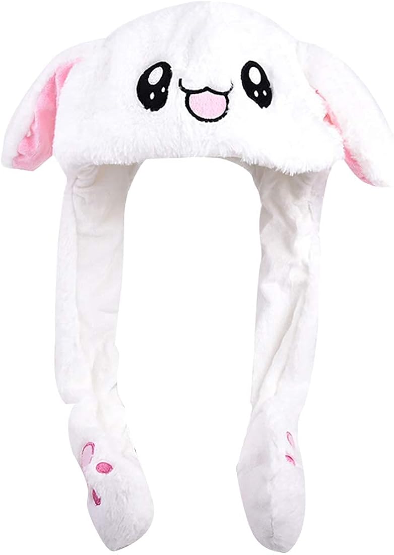 Glowing LED Air Muff Hat with Moving Ears – Plush Rabbit Cap with Airbag Flapping Ears for Kids & Cosplay