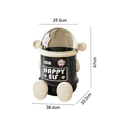 Cute Cartoon Flip Trash Bin with Lid – Home, Office & Kitchen Use