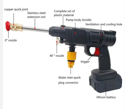 High-pressure Rechargeable Wireless Car Washer | Multi Nozzle Imported High Quality