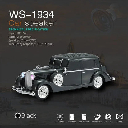 Premium Quality Vintage Car Bluetooth Speaker | High Bass | Premium Sound, Retro Style