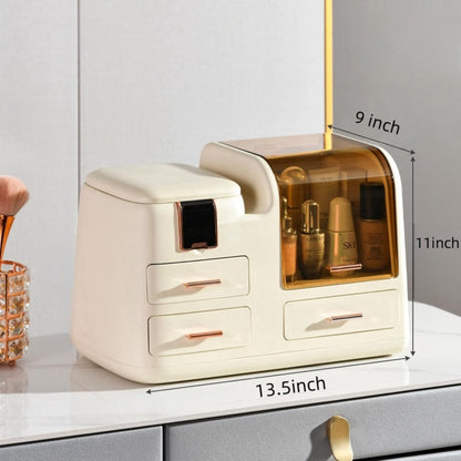 Luxury LED Makeup Organizer with Mirror & Storage Drawers