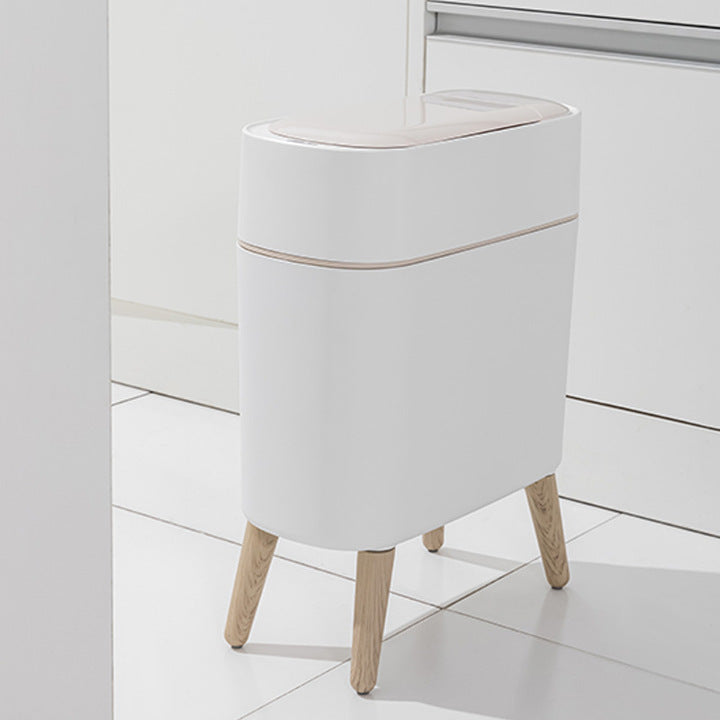 Intelligent Sensing Automatic Lid Opening Plastic Garbage Bin Silent and Slow Descent for Living Room Bedroom Kitchen Use