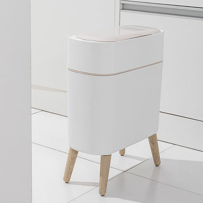 Intelligent Sensing Automatic Lid Opening Plastic Garbage Bin Silent and Slow Descent for Living Room Bedroom Kitchen Use