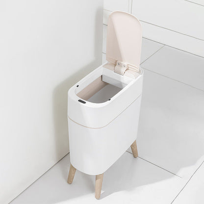 Intelligent Sensing Automatic Lid Opening Plastic Garbage Bin Silent and Slow Descent for Living Room Bedroom Kitchen Use