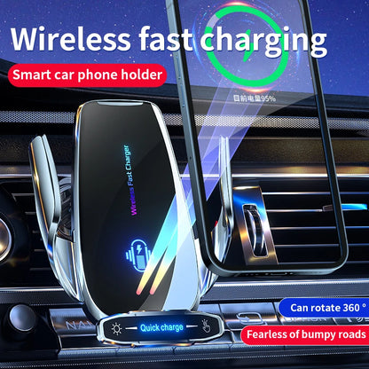 15W Wireless Car Phone Holder Fast Charging Magnetic Charger Mobile Phone Car Holder Stand for iPhone 15 14 13 12 Samsung Xiaomi