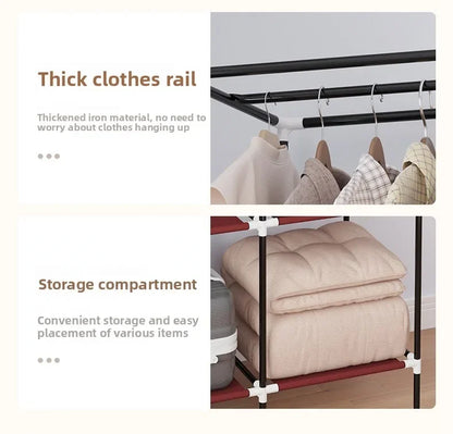 Simple wardrobe fashionable non-woven dustproof storage dormitory hanging wardrobe folding economical cloth wardrobe