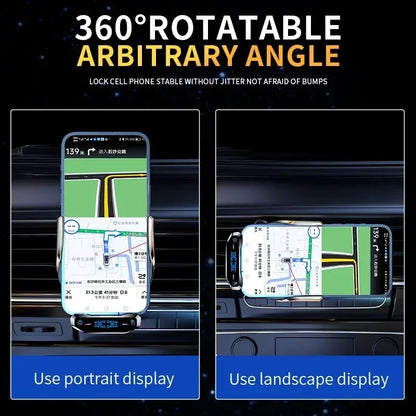 VIKEFON Car Phone Holder Wireless Charger Fast Charging Station For iPhone 15-12 X Xiaomi Samsung Magnetic Wireless Car Charger