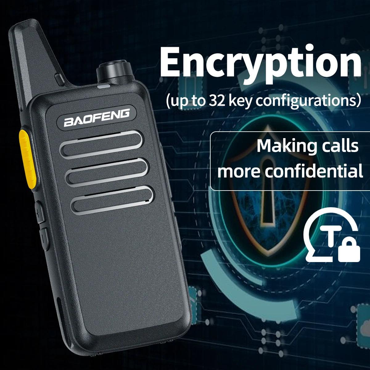 2PCS Baofeng BF-T20D GMSK Digital Walkie Talkie Noice Reduction Radio Encrypted Call Portable USB Charger VOX For Travel