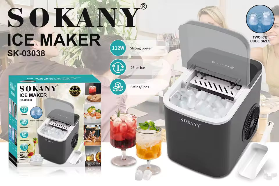 Ice Maker Small Milk Tea Shop Commercial Household Mini Dormitory Round Automatic Ice Cube Making Machine