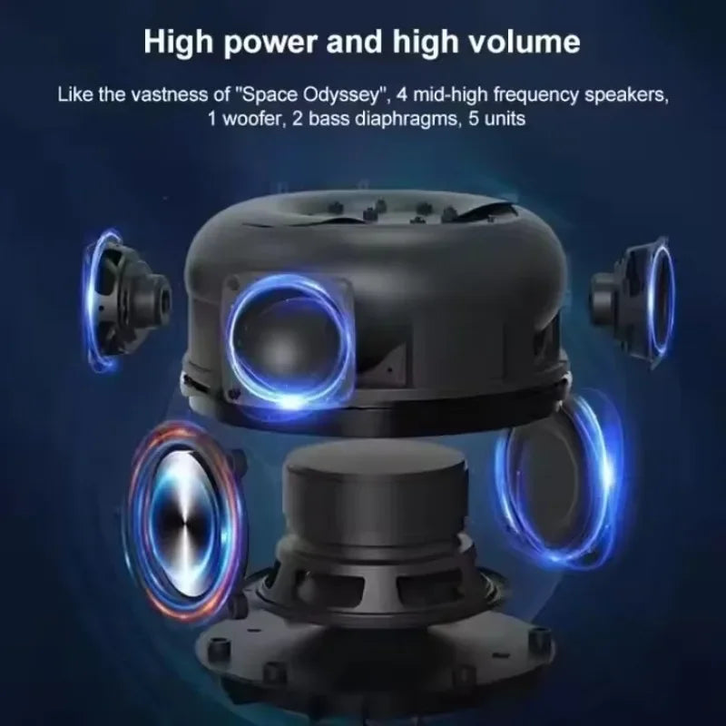 120W Transparent Glazed Four Generation Bluetooth Speaker RGB Colorful Atmosphere Light Wireless Subwoofer Computer Audio TWS TF