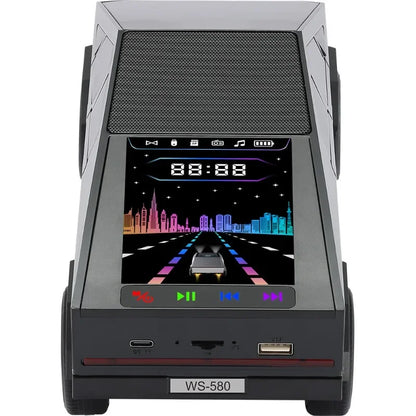WS-580 Wireless Bluetooth Speaker in Car Shaped with Display Screen HIFI Stereo Surround Desktop Computer Boombox TF USB TWS