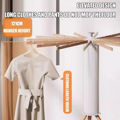 Standing Clothes Hanger Laundry Drying Rack Balcony Indoor Installation-free Foldable Drying Rods Octopus Hanging Clothes