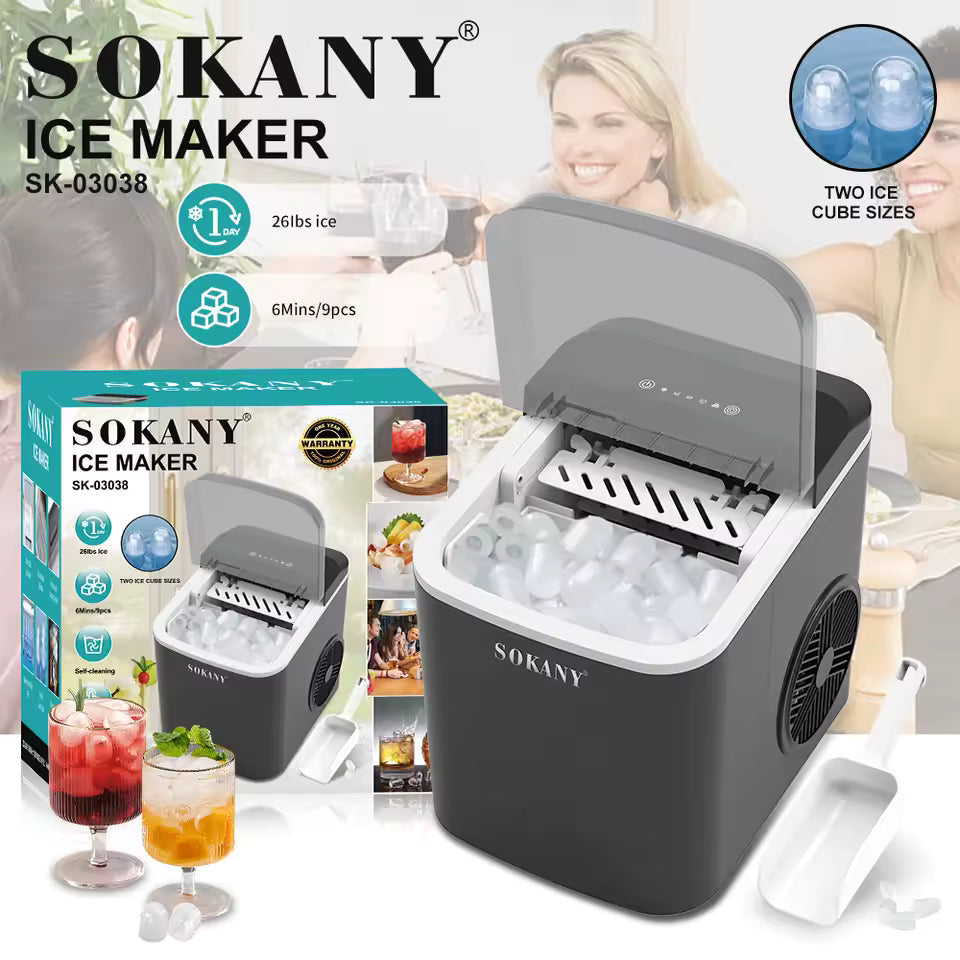 Ice Maker Small Milk Tea Shop Commercial Household Mini Dormitory Round Automatic Ice Cube Making Machine