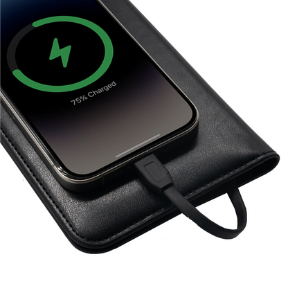 Slim Charging Wallet with Phone Pocket | Minimalist PU Leather Card Holder | Portable Gift for Men & Women On the Go