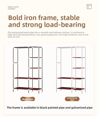 Simple wardrobe fashionable non-woven dustproof storage dormitory hanging wardrobe folding economical cloth wardrobe