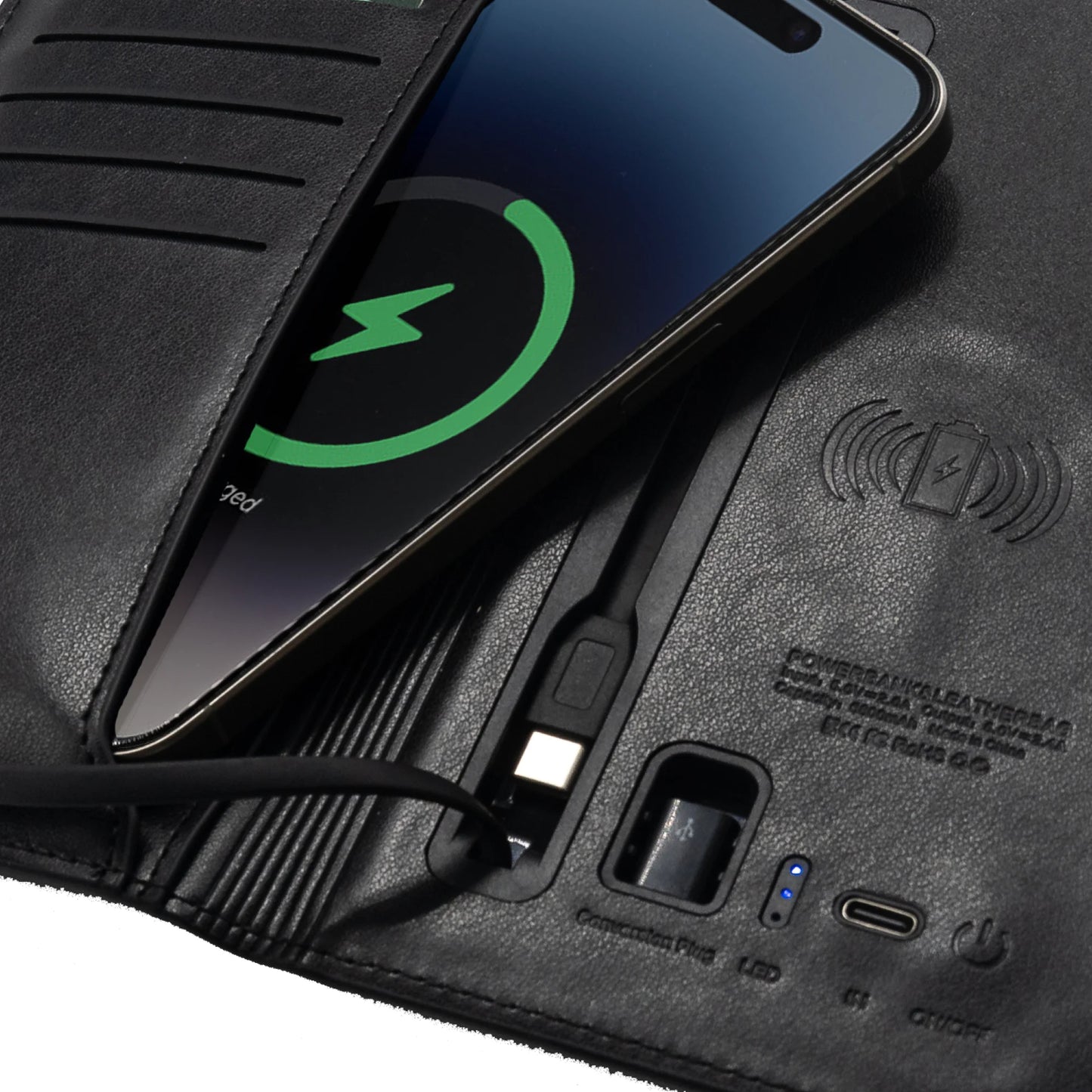 Slim Charging Wallet with Phone Pocket | Minimalist PU Leather Card Holder | Portable Gift for Men & Women On the Go