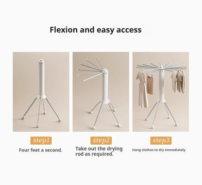 Foldable Clothes Drying Rack Octopus Type Floor Standing Balcony Clothes Drying Portable Rotating Drying Rod Clothes Dryer