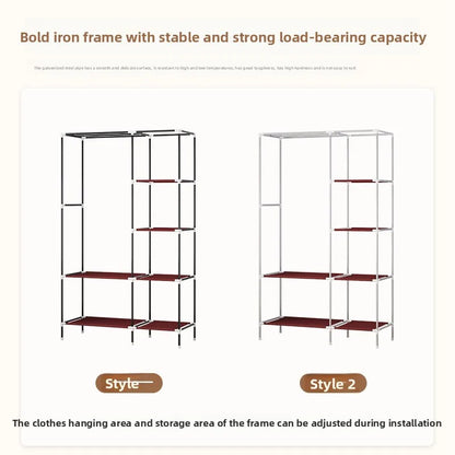 Simple wardrobe fashionable non-woven dustproof storage dormitory hanging wardrobe folding economical cloth wardrobe
