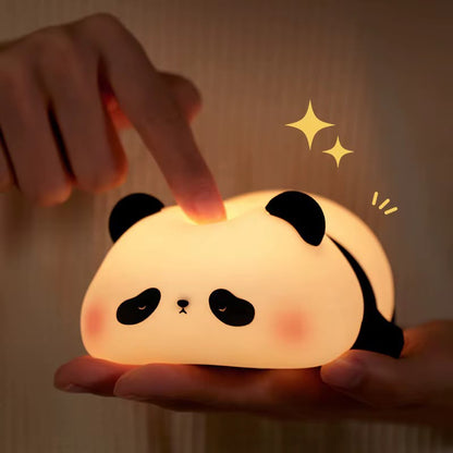 Cute Panda LED Silicone Bedside Lamp | Touch Sensor Soft Night Light for Kids Room & Bedroom