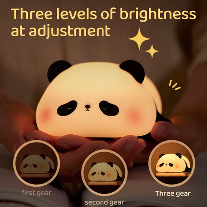 Cute Panda LED Silicone Bedside Lamp | Touch Sensor Soft Night Light for Kids Room & Bedroom