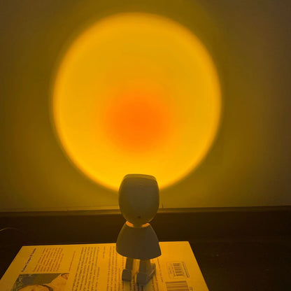 Mini Astronaut Sunset Lamp – 360° Rotating LED Projection Light for Photography & Room Decor