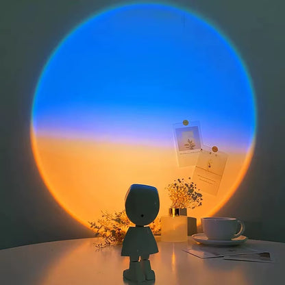 Mini Astronaut Sunset Lamp – 360° Rotating LED Projection Light for Photography & Room Decor