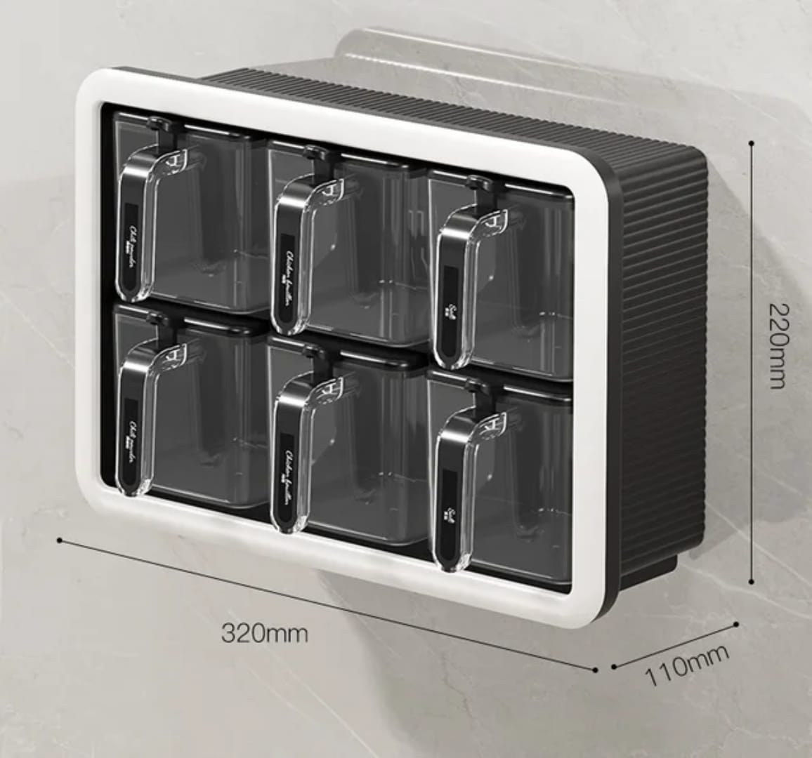 Multi-Grid Wall-Mounted & Countertop Spice Box Set – Kitchen Seasoning Storage Rack with Handles & Spoons
