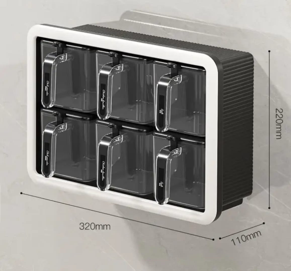Multi-Grid Wall-Mounted & Countertop Spice Box Set – Kitchen Seasoning Storage Rack with Handles & Spoons