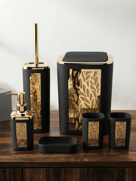 Luxury Bathroom Set| Deep Line Design| 6 Pieces.