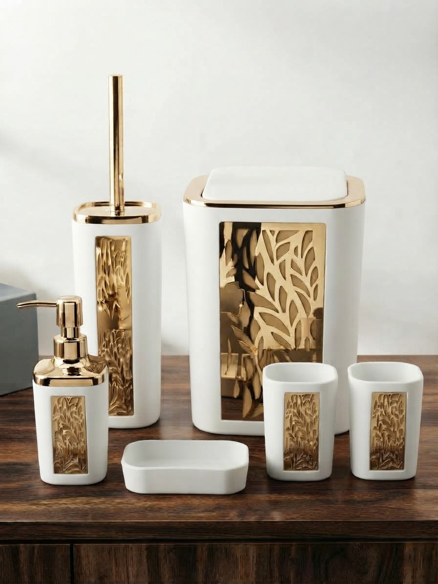 Luxury Bathroom Set| Deep Line Design| 6 Pieces.
