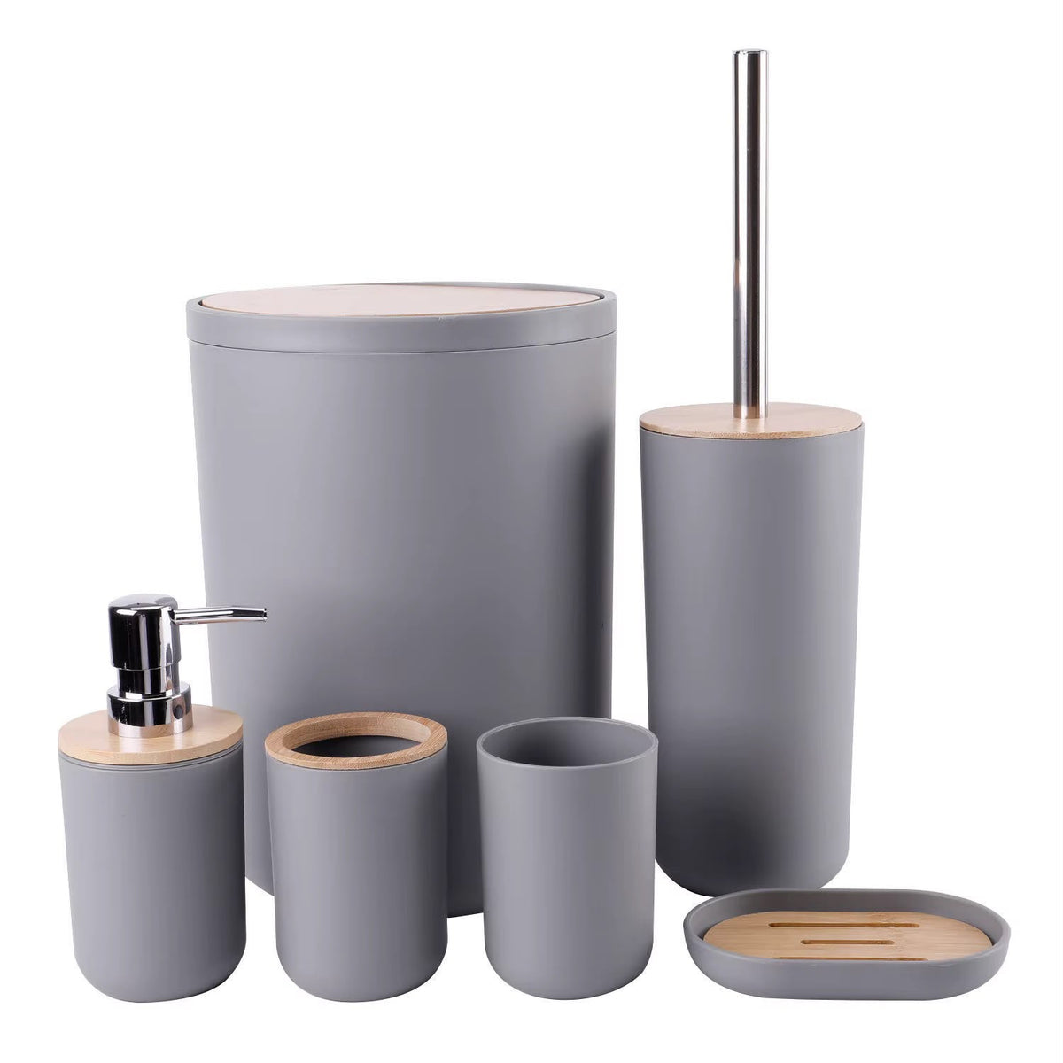 Luxury Bathroom Set – Multi Elegant Designs | Soap Dispenser, Brush Holder, Dustbin
