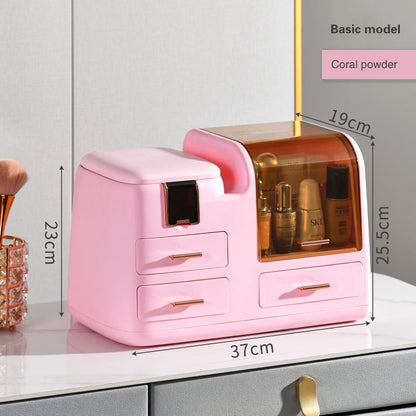 Luxury LED Makeup Organizer with Mirror & Storage Drawers