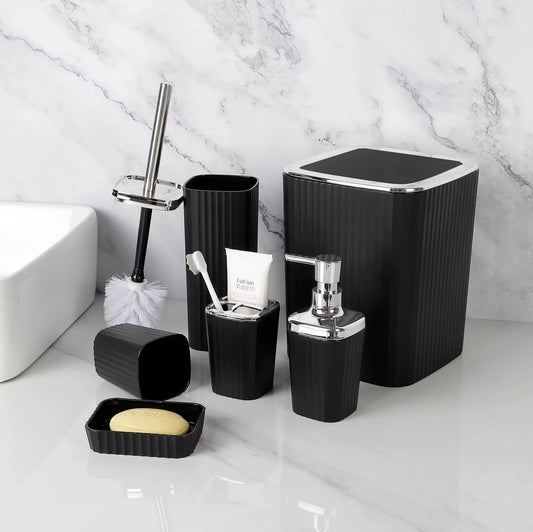 Luxury Bathroom Set| Deep Line Design| 6 Pieces.