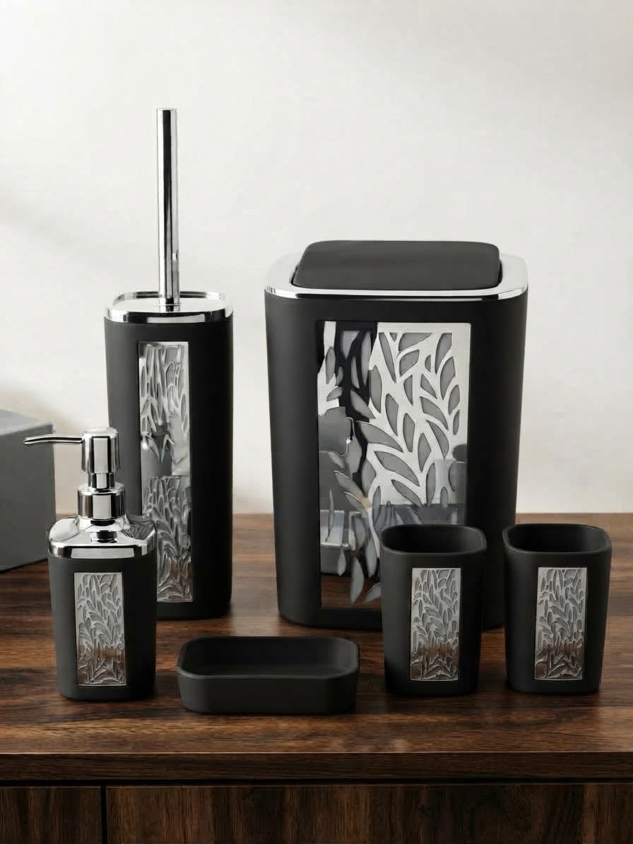 Luxury Bathroom Set| Deep Line Design| 6 Pieces.
