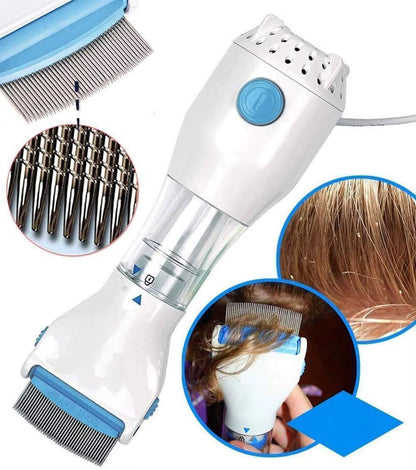 Electric V-Comb Head Lice & Nit Extractor – Chemical-Free Vacuum Comb with 4 Disposable Capture Filters