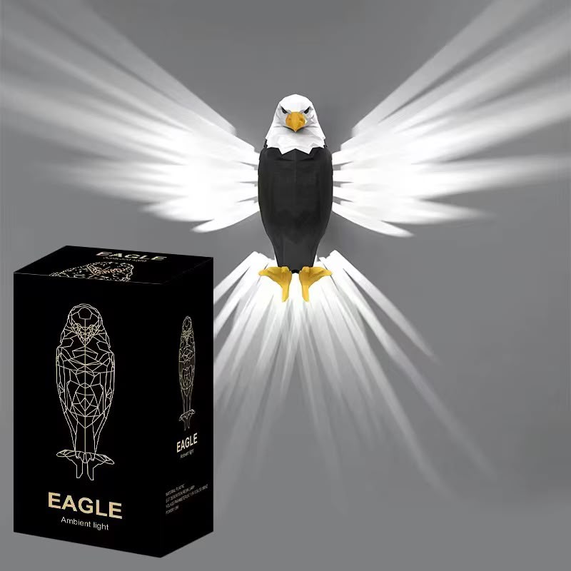 3D Flying Eagle LED Wall Light – Geometric Geometric Sculpture Wall Sconce Lamp
