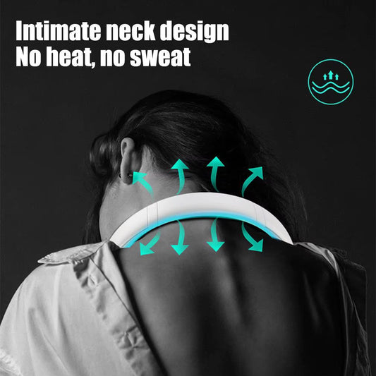 Portable Bladeless Neck Fan – USB Rechargeable Hands-Free Personal Neck Cooler