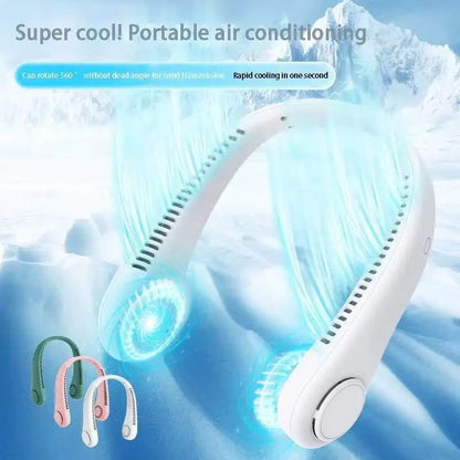 Portable Bladeless Neck Fan – USB Rechargeable Hands-Free Personal Neck Cooler
