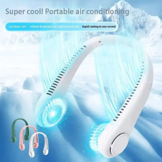 Portable Bladeless Neck Fan – USB Rechargeable Hands-Free Personal Neck Cooler