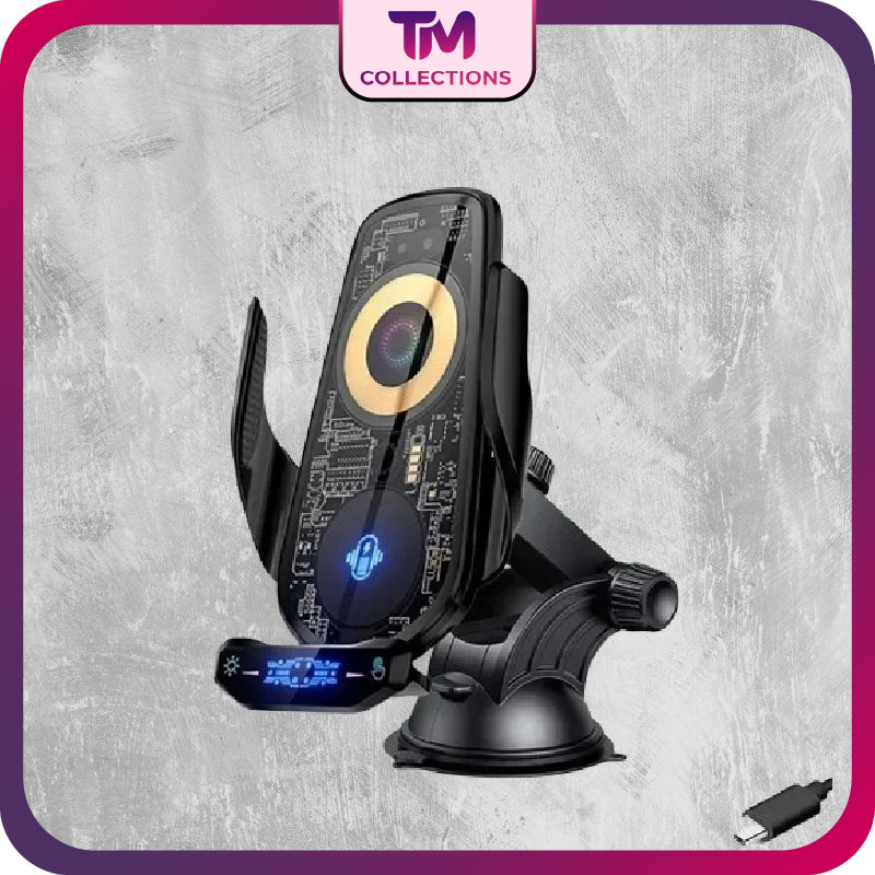 VIKEFON Car Phone Holder Wireless Charger Fast Charging Station For iPhone 15-12 X Xiaomi Samsung Magnetic Wireless Car Charger