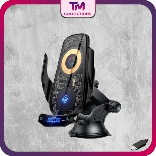 VIKEFON Car Phone Holder Wireless Charger Fast Charging Station For iPhone 15-12 X Xiaomi Samsung Magnetic Wireless Car Charger