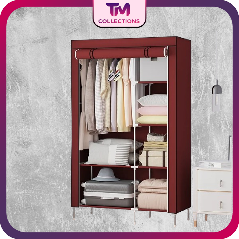 Simple wardrobe fashionable non-woven dustproof storage dormitory hanging wardrobe folding economical cloth wardrobe