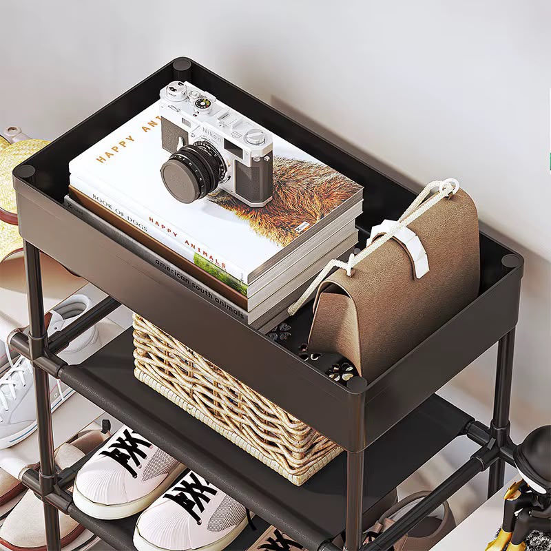 Multi-Tier Modular 5 & 6 Layer Shoe Rack Organizer with Top Storage Tray – Space-Saving Metal & Plastic Entryway Shoe Shelf