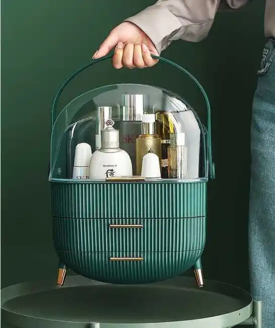 Premium Large Capacity Cosmetic Storage Box | Portable Makeup & Jewelry Dressing Case| Makeup Organizer.