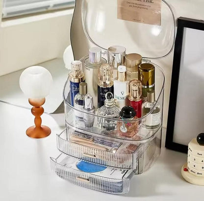 Premium Transparent Makeup & Jewellery Storage Box | Multi Slot Makeup & Jewellery Organizer