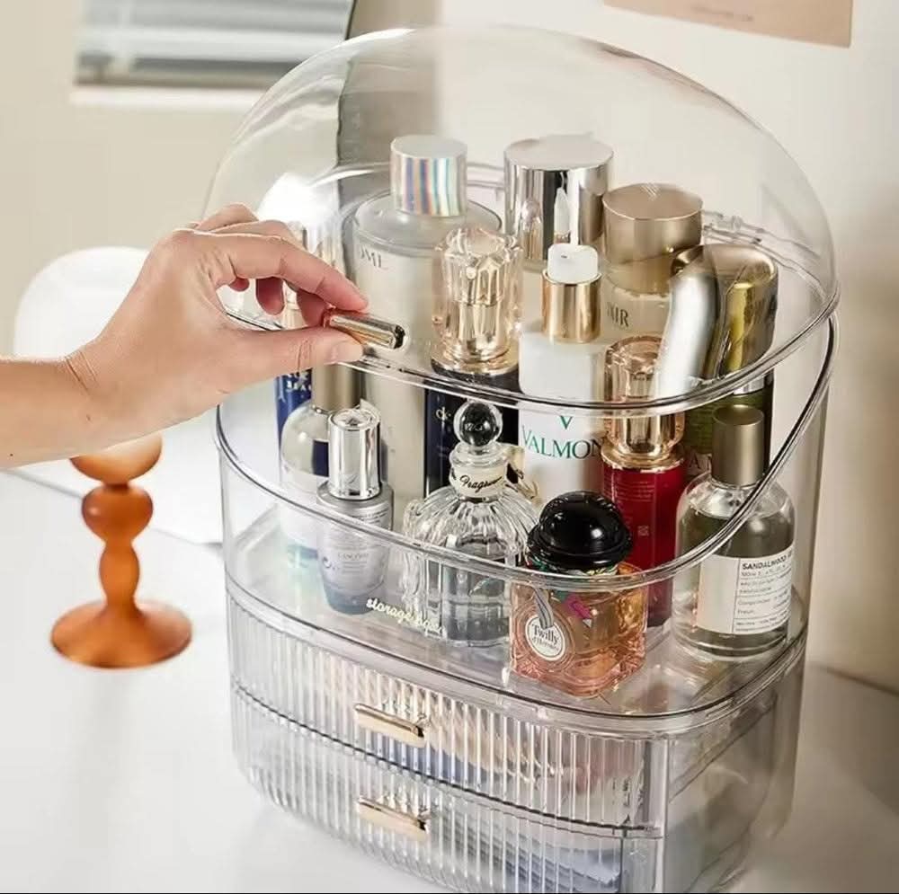 Premium Transparent Makeup & Jewellery Storage Box | Multi Slot Makeup & Jewellery Organizer