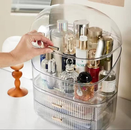 Premium Transparent Makeup & Jewellery Storage Box | Multi Slot Makeup & Jewellery Organizer